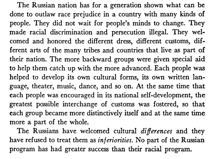 From "Races of Mankind" extolling Soviet Russia